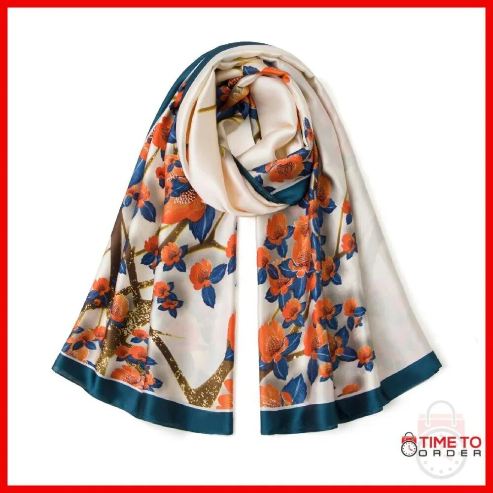 Oversized Silk-Like Shawl 70x35 Lightweight Chiffon Wrap Scarf